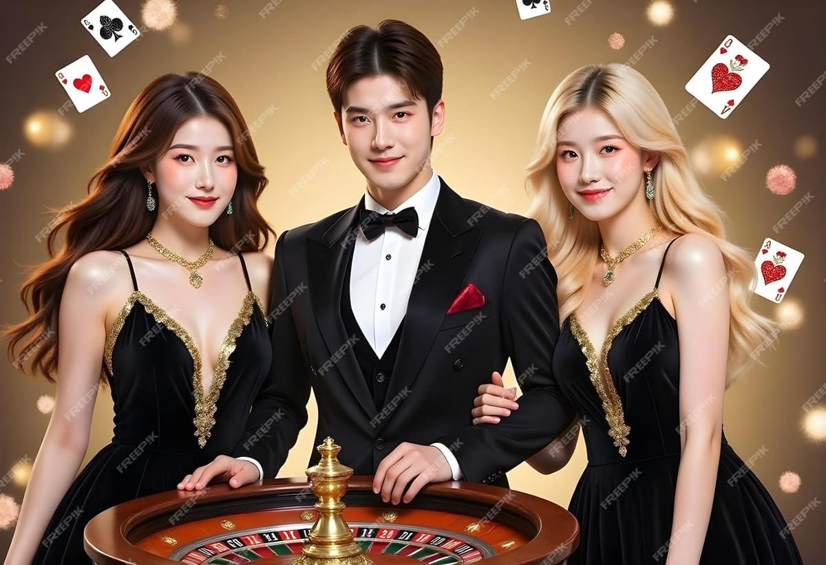 အွန်လိုင်း ကတ်ဂိမ်းများ Baccarat ကစားနေသောပုံ